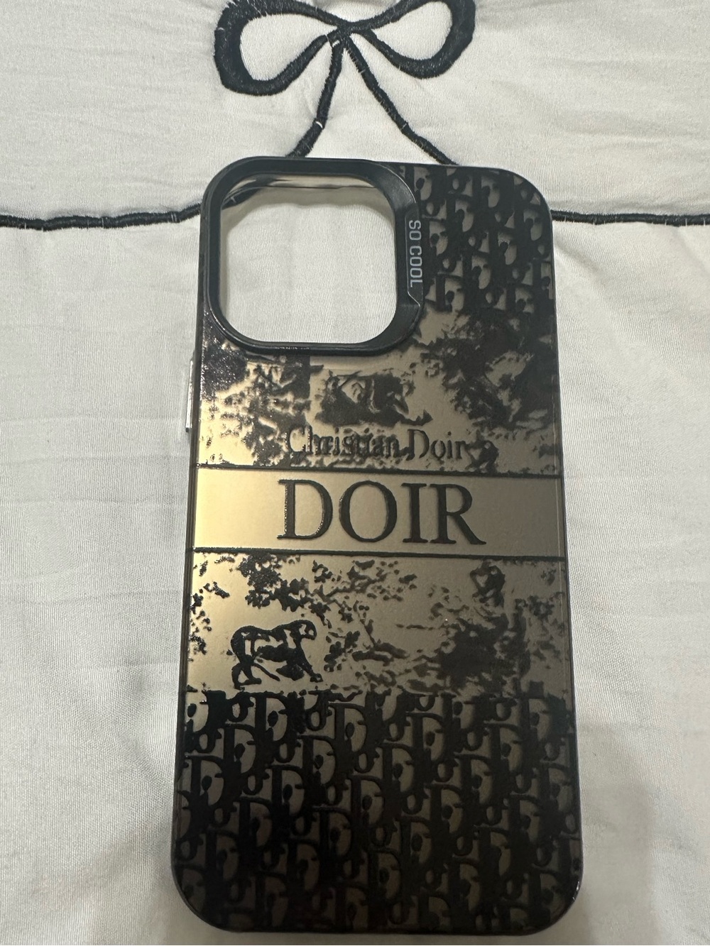 Gold and Black Designer-Style Phone Case